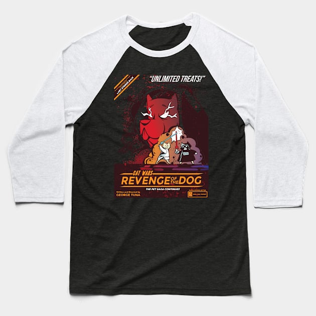 Cat War - Revenge of the Dog Baseball T-Shirt by uncommontee